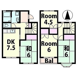 タウンハウス名坂 4DKの間取り