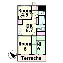 JR草津線 三雲駅 徒歩33分の賃貸アパート 1階3DKの間取り