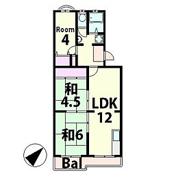 ヴィラ向陽 3LDKの間取図画像