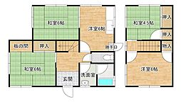 近江鉄道近江本線 水口松尾駅 徒歩6分の賃貸一戸建て 4DKの間取り