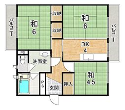 JR草津線 三雲駅 3.4kmの賃貸マンション 3階3DKの間取り