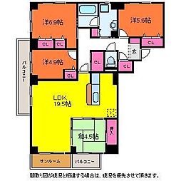 パルステージ関屋 4LDKの間取図画像