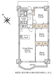 京成サンコーポ八千代台W棟 3SLDKの間取図画像