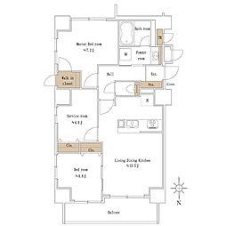 クレッセント蒲田3 3LDKの間取図画像