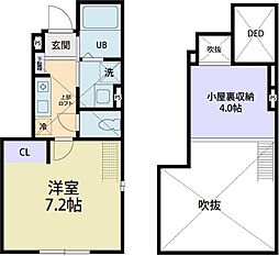 Mon　Reve（モンレーヴ） 1階1Kの間取り