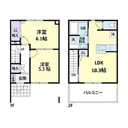 Arietta　B（アリエッタ） 2階2LDKの間取り