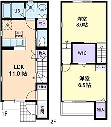 シルフィード　A 2階2LDKの間取り
