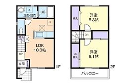 グランシャリNEMOTO　III 2階2LDKの間取り