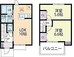 リーヴァ　ファミーユ（Riva Famile）　B 2階2LDKの間取り