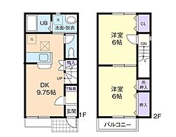 グラシア　A 2階2DKの間取り