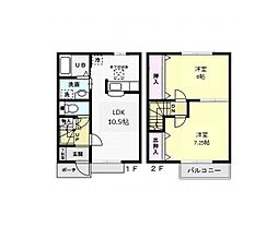 Espoir　II 2階2LDKの間取り
