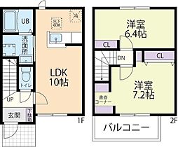サニー ヒル　C 2階2LDKの間取り