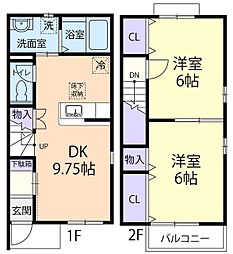 下妻リーズホールド2 2DKの間取図画像