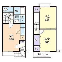 グランパルク 2DKの間取図画像