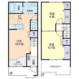 メゾン・ツーユウ 2LDKの間取図画像