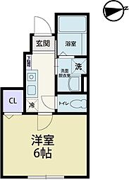 ラ・クレール 1Kの間取図画像
