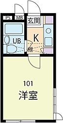 ジュネパレス千葉26 1Kの間取図画像
