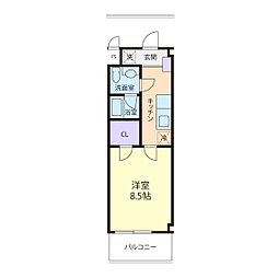 アベニュー甲府・昭和ビル 1Kの間取図画像