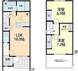 オークフォレスト A(OAK FOREST) 2LDKの間取図画像