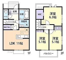 リバティーハウス 3LDKの間取図画像