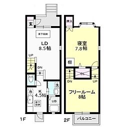 FoliarSakama 2DKの間取図画像