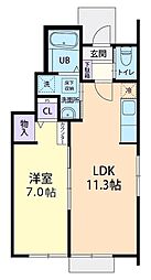 6/1(仮称)筑西市海老ケ島1LDK 1LDKの間取図画像