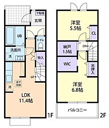 HARBEST II(ハーベスト II) A 2LDKの間取図画像