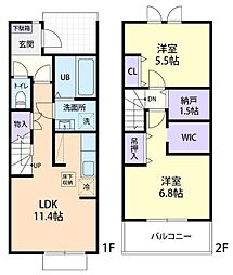 HARBEST II(ハーベスト II) A 2LDKの間取図画像