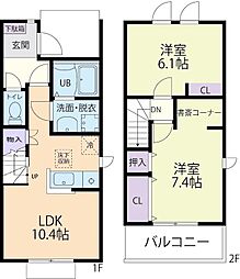 ファミールガーデン C 2LDKの間取図画像