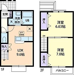 プレリオン 2DKの間取図画像
