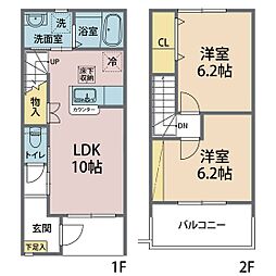 リアンクレール2 2LDKの間取図画像