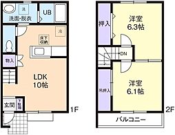 レジーナ・ブルー 2LDKの間取図画像