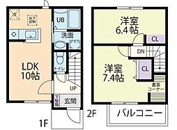 ドゥーメゾン長塚D 2LDKの間取図画像