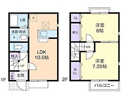 DuplexMt.FujiiD 2LDKの間取図画像