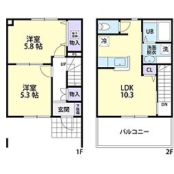 シエルエトワールB 2LDKの間取図画像