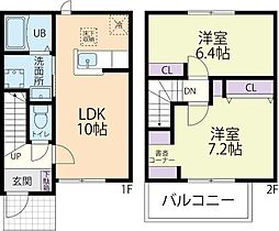 メゾネ 鶴ヶ峰 2LDKの間取図画像