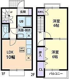アーバンステージ4 2LDKの間取図画像