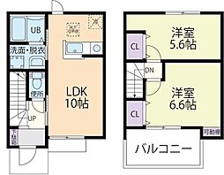 ひこうき雲B 2LDKの間取図画像