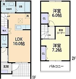 LVR 2LDKの間取図画像