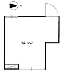 水島荘2号棟 ワンルームの間取図画像