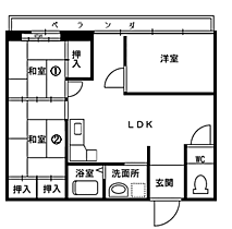 渡辺第一ビル 202 ｜ 福井県鯖江市神明町2丁目3-10（賃貸マンション3LDK・2階・66.42㎡） その2