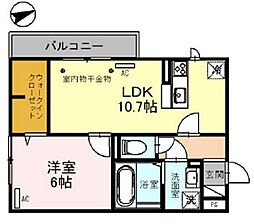 ポワロ 2階1LDKの間取り