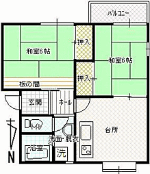 間取図画像 2DK