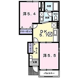 メゾン　ドゥ　コルーテ 1階2Kの間取り