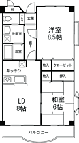 ヴィラ　エーデルワイス 306 ｜ 福井県敦賀市若葉町2丁目1136番地（賃貸マンション2LDK・1階・59.38㎡） その2