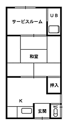 真柄アパート 16 1階1DKの間取り