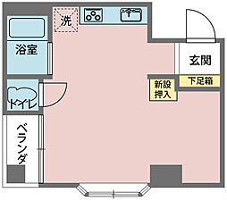 ラ・エスペランスI 2階1Kの間取り