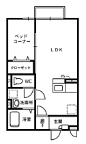 GRANDIR RORO 203 ｜ 福井県敦賀市山泉29号34-3（賃貸マンション1LDK・2階・33.61㎡） その2