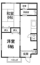 コーポいとう 102 1階2Kの間取り