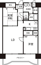 クリアスプリング中央2番館 3階2LDKの間取り